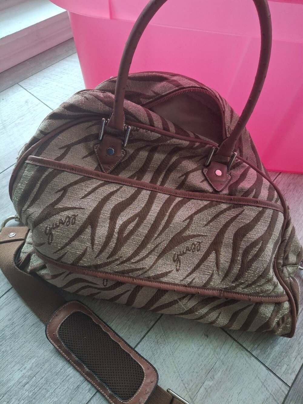 Guess vintage tan bag with shoulder strap